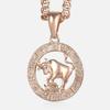 Women's Zodiac Sign Pendant 12 Constellation Charm Rose Gold Necklace Aries Leo Scorpio 3mm Snail Jewelry GP278