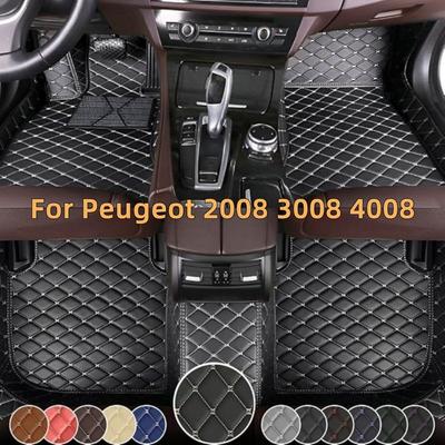 Автомобильные коврики для Peugeot 2008 2014- 3008 4008 2017- Кожаные коврики на весь пол Роскошные вкладыши в пол