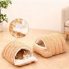 Warm Semi-sealed Pet Bed Checkered Pattern Cat Cotton Nest Winter Cat Bed  for Rabbit Cats