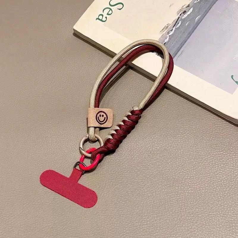 Phone Lanyard Wrist Strap Woven Phone Lanyard Creative Keychain Hanging Rope Anti-lost Security Wristband Universal Short Rope