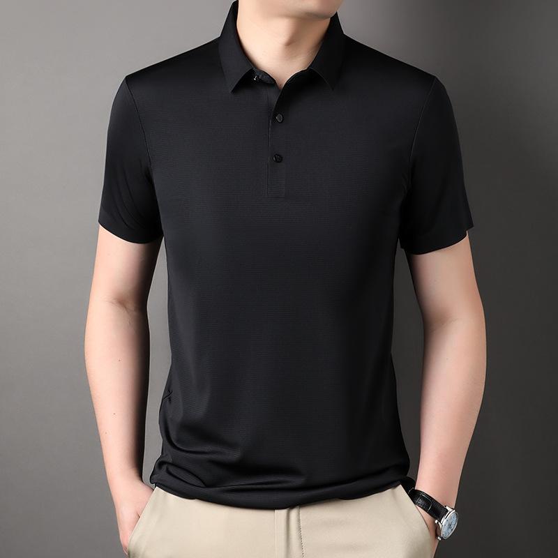 Мужская футболка с лацканами, с коротким рукавом, средней длины и зеленая, повседневная, мужской бесшовный топ, рубашка-поло