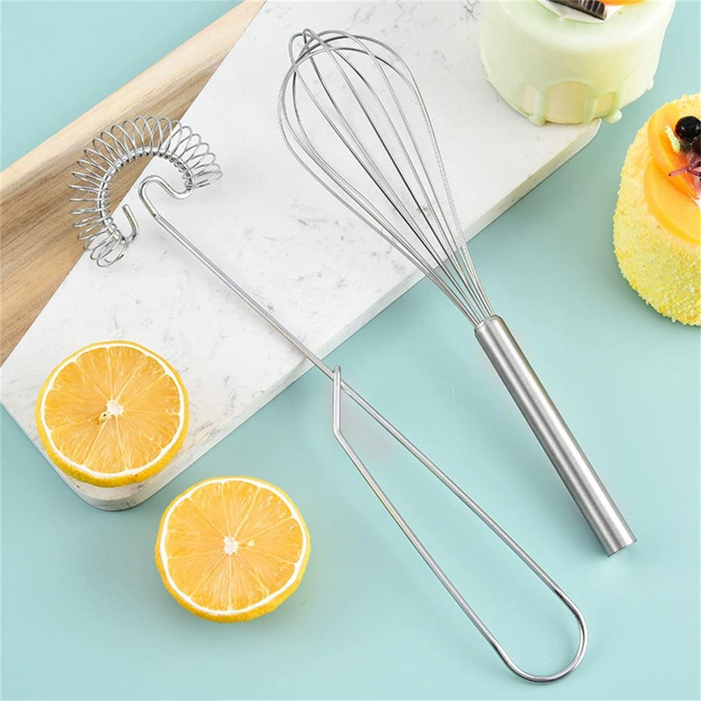 2шт ручка венчик из нержавеющей стали кухонный миксер проволока взбиватель яиц инструмент