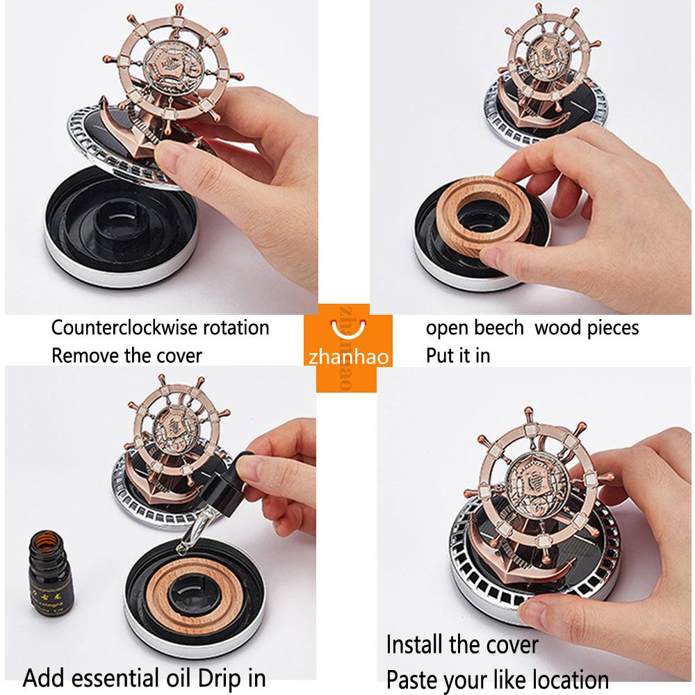 Солнечный автомобильный освежитель воздуха ретро-руль корабля вращающееся украшение автомобильный ароматизатор аксессуары для интерьера автомобильный диффузор парфюмерии принадлежности