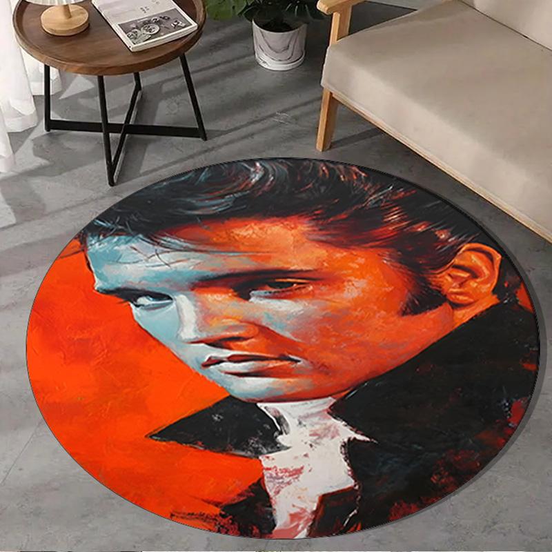 Rock Star Performance Round Rug for Livingroom,Bedroom, Palyroom, Chair Rug, Area rug, Circle Carpet, Large Size Fan Christmas gift