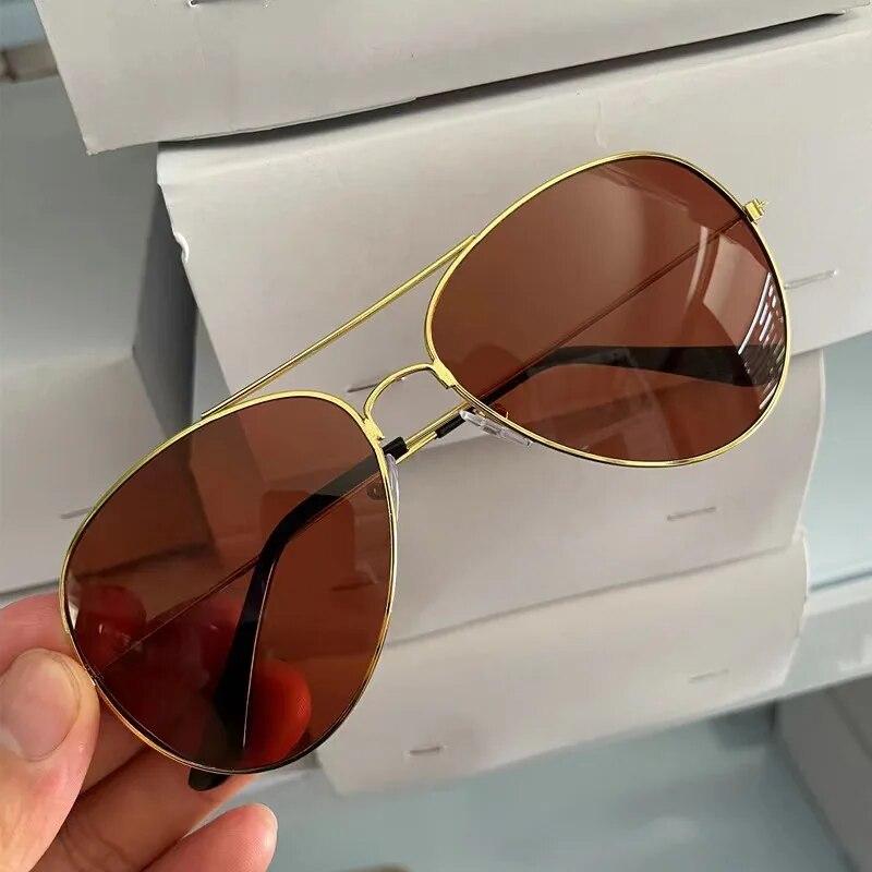 Новые мужские солнцезащитные очки с зеркалом в металлической оправе в стиле ретро, ​​антибликовые солнцезащитные очки UV400 для прогулок, уличной стрельбы Zonnebril Voor Mannen