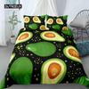Пододеяльник с изображением авокадо, мультяшный комплект постельного белья с забавным рисунком авокадо для детей, мальчиков и девочек, взрослых, микрофибра, летняя фруктовая тема, королевское одеяло, покрывало