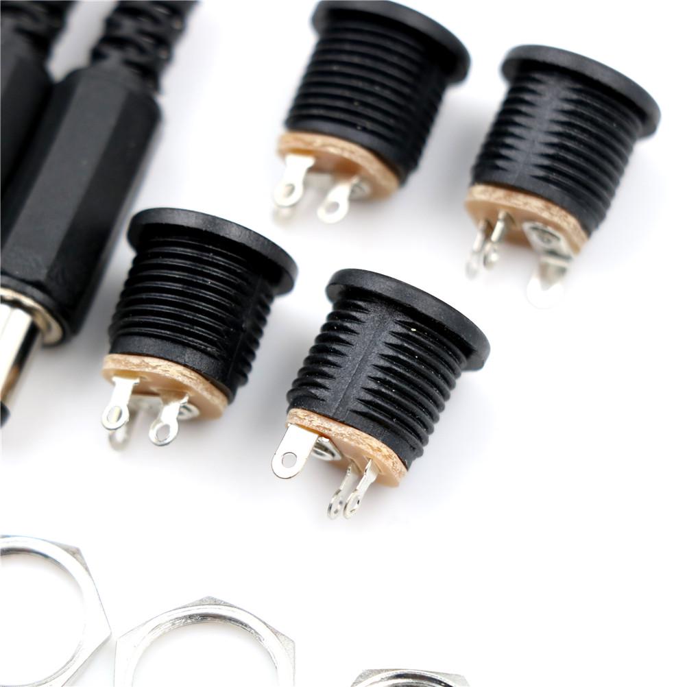 10 Pcs 5.5Mm X 2.1Mm Male DC Power Plug Connector Screw Lock Female Panel Socket
