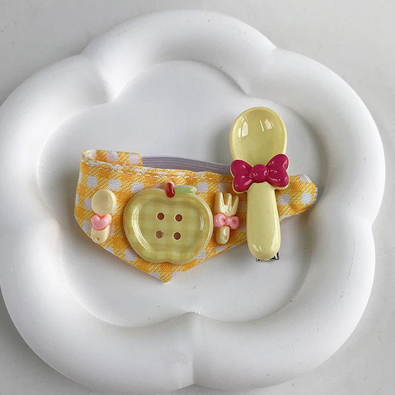 Self Deprecating Bear 10cm Doll Apple Bib Accessories Soft Cotton Plush Gift for Kids Display Shelf