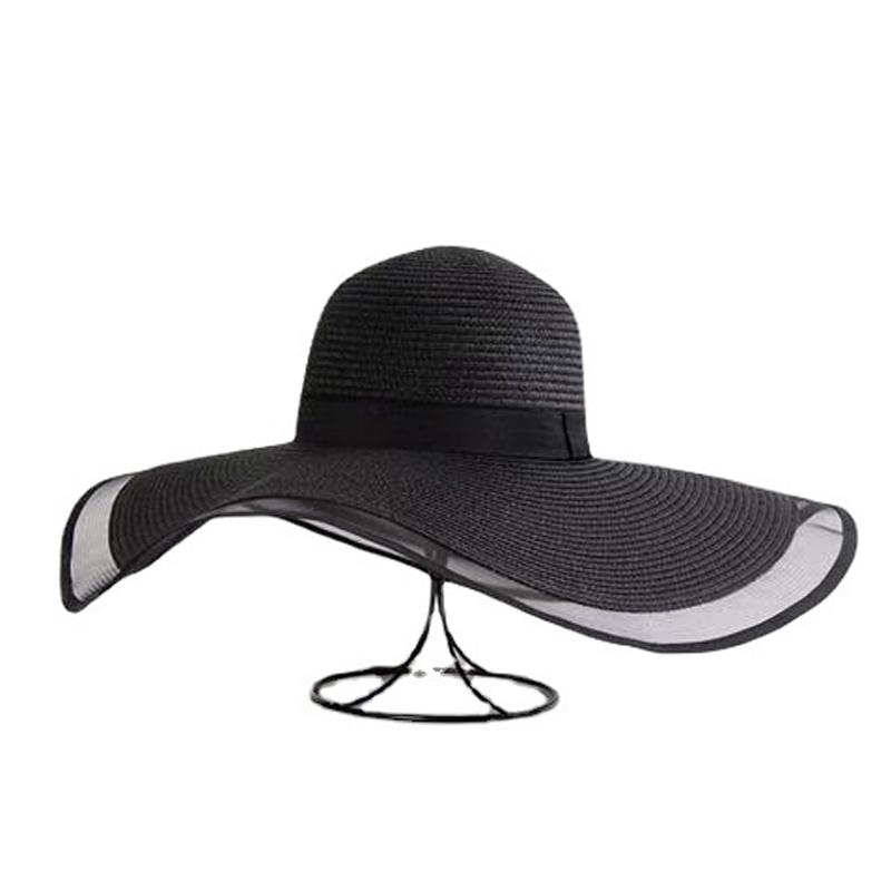 Складная женская соломенная пляжная шляпа от солнца, летние дорожные кепки с широкими полями
