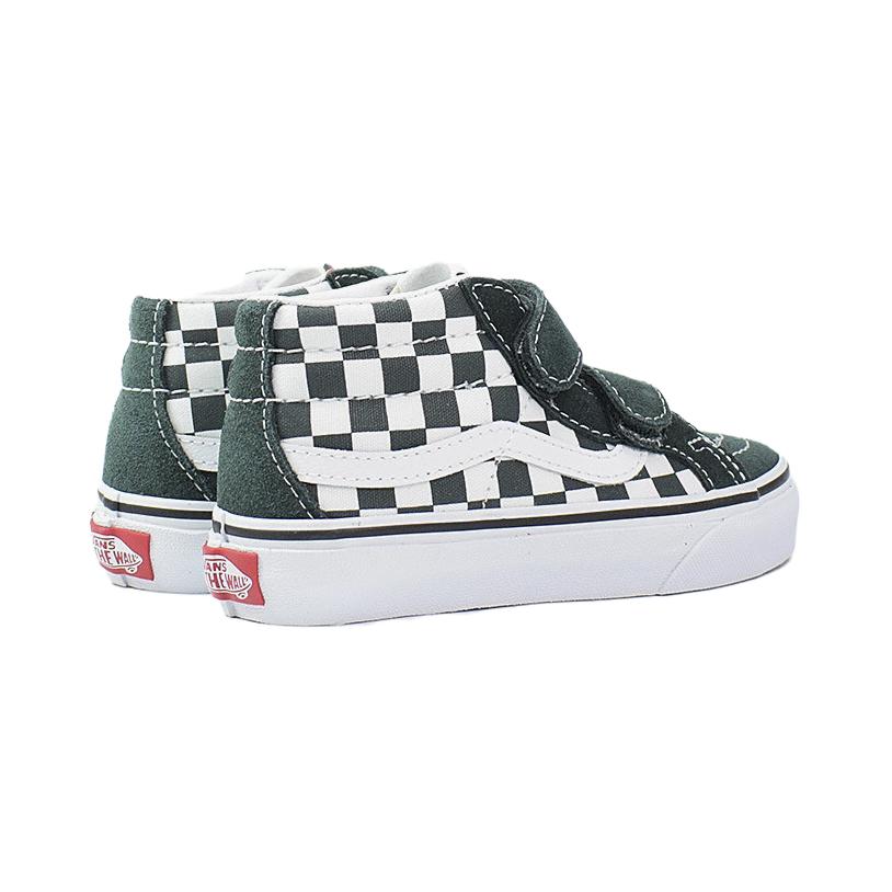 Vans Sk8 Reissue Casual Checkerboard Mid-Top Kids Skate Shoes Green White Kids Sneaker VN00018T8CA