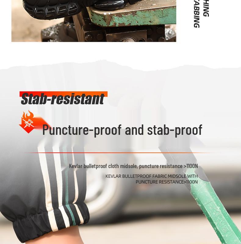 Lightweight Fly-Knit Safety Shoes with Rotating Button – Anti-Smash and Anti-Puncture Work Shoes for Construction