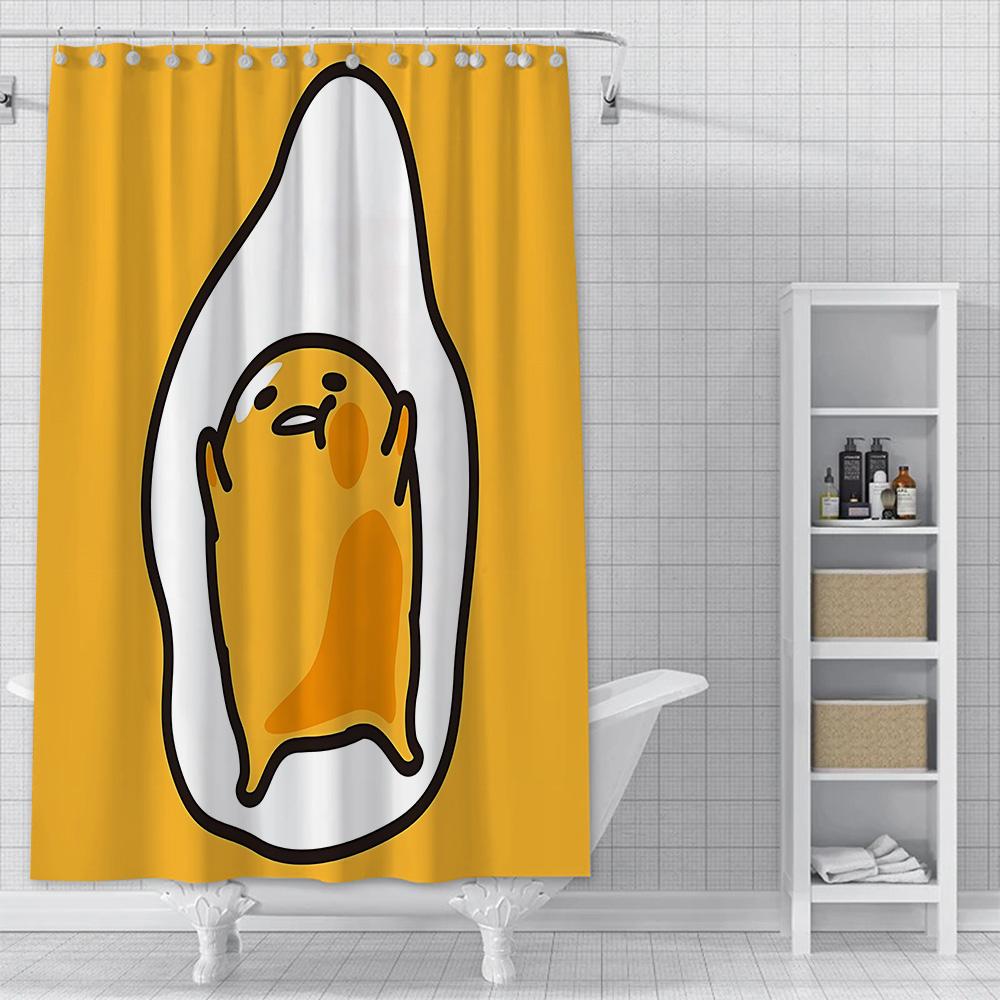 Cartoon G-Gudetama Shower Curtain Waterproof Polyester Fabric Paint Colorful Bath Curtains Home Bathroom Decor Curtain With Hook