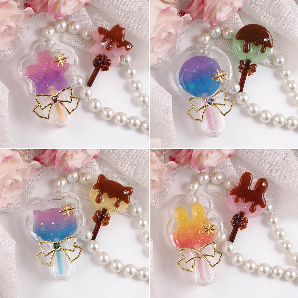 Милая форма для леденца с зыбучим песком, форма для кулона ручной работы, силиконовая форма для литья смолы, для DIY брелока, ювелирных изделий, антипригарная