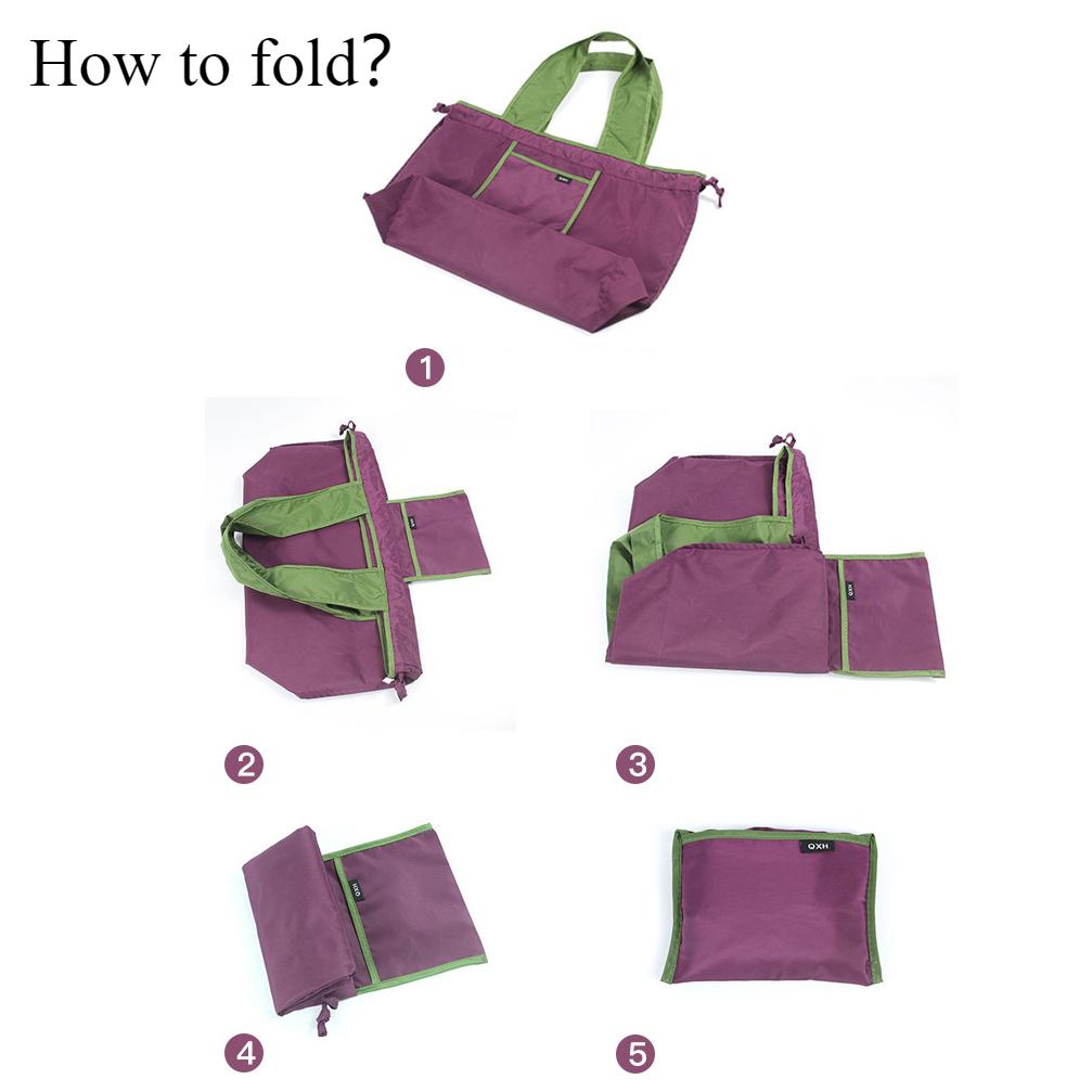 Экологичная большая водонепроницаемая складная сумка для покупок на плечо со шнурком, складная сумка для покупок