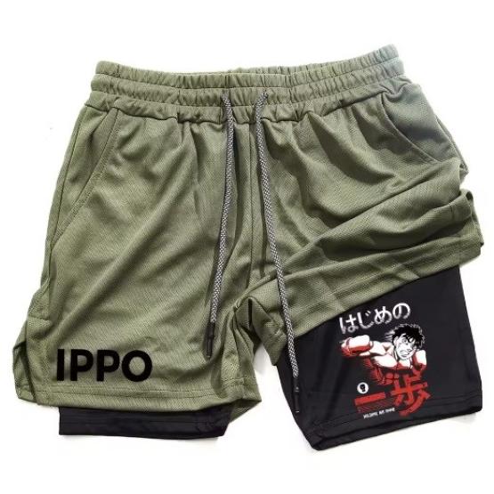 Аниме IPPO Muay Thai Kick Boxing UFC MMA Mixed Marcial Art Shorts Anime Men Women Unisex Double Layer Quick Dry Breathable Sport Gym Fitness Workout