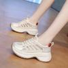 Летние полые дышащие кроссовки для папы, женские спортивные кроссовки на толстой мягкой подошве и белые кеды