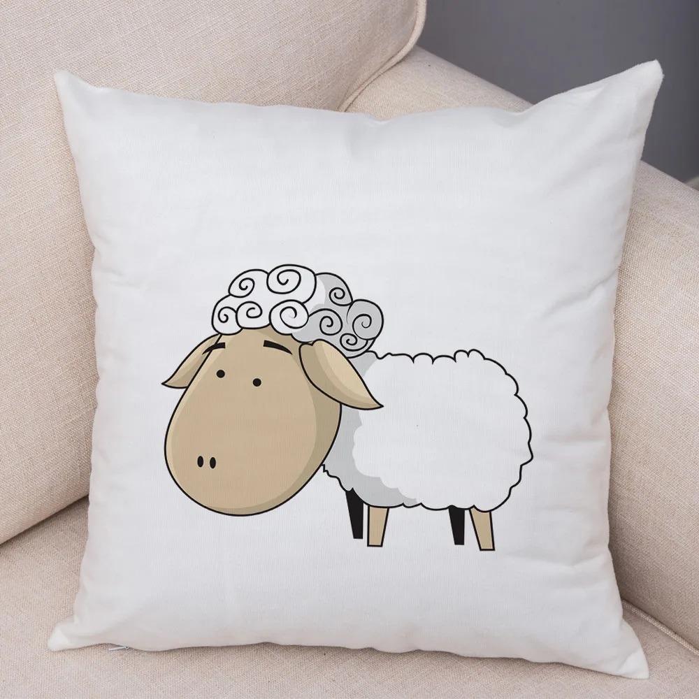 Забавные наволочки с изображением животных из мультфильмов для офиса, гостиной, дома, наволочки для автомобиля, украшения