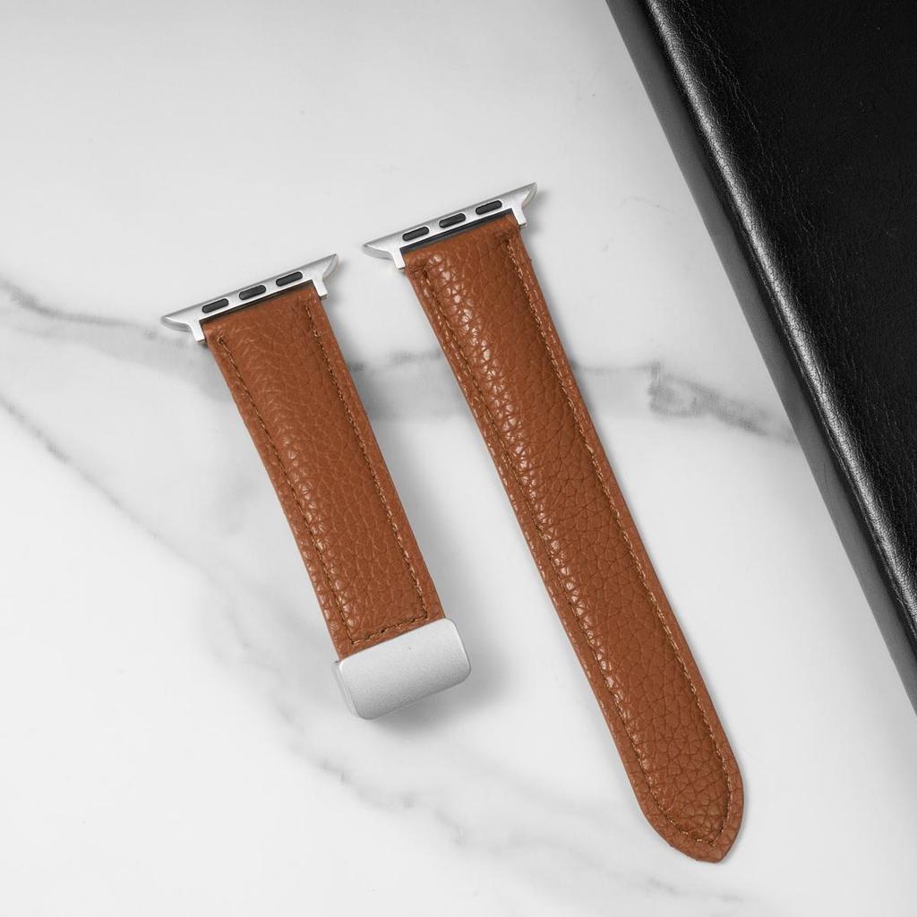 Магнитный кожаный ремешок для Apple Watch 10 ремешок 46 мм 42 мм 44 мм 45 мм 49 мм 40 41 мм Браслет correa iWatch Series ultra 5 6 se 7 8 9