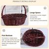 Brown White Handhold Weaving Basket With Handle Basket with Handle  Vegetables Fruit