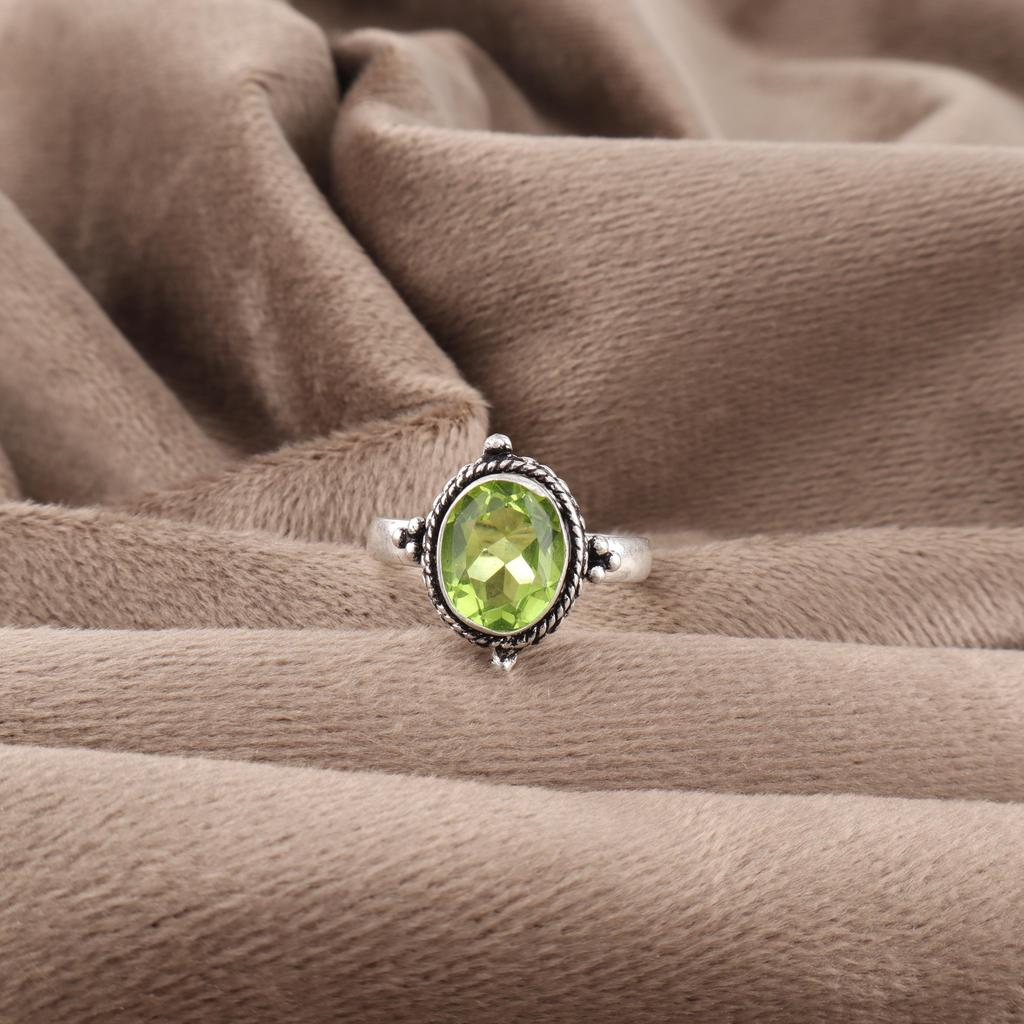 Ювелирные изделия с перидотом, Кольцо из стерлингового серебра 925 пробы, Кольцо ручной работы с драгоценным камнем в подарок на День благодарения