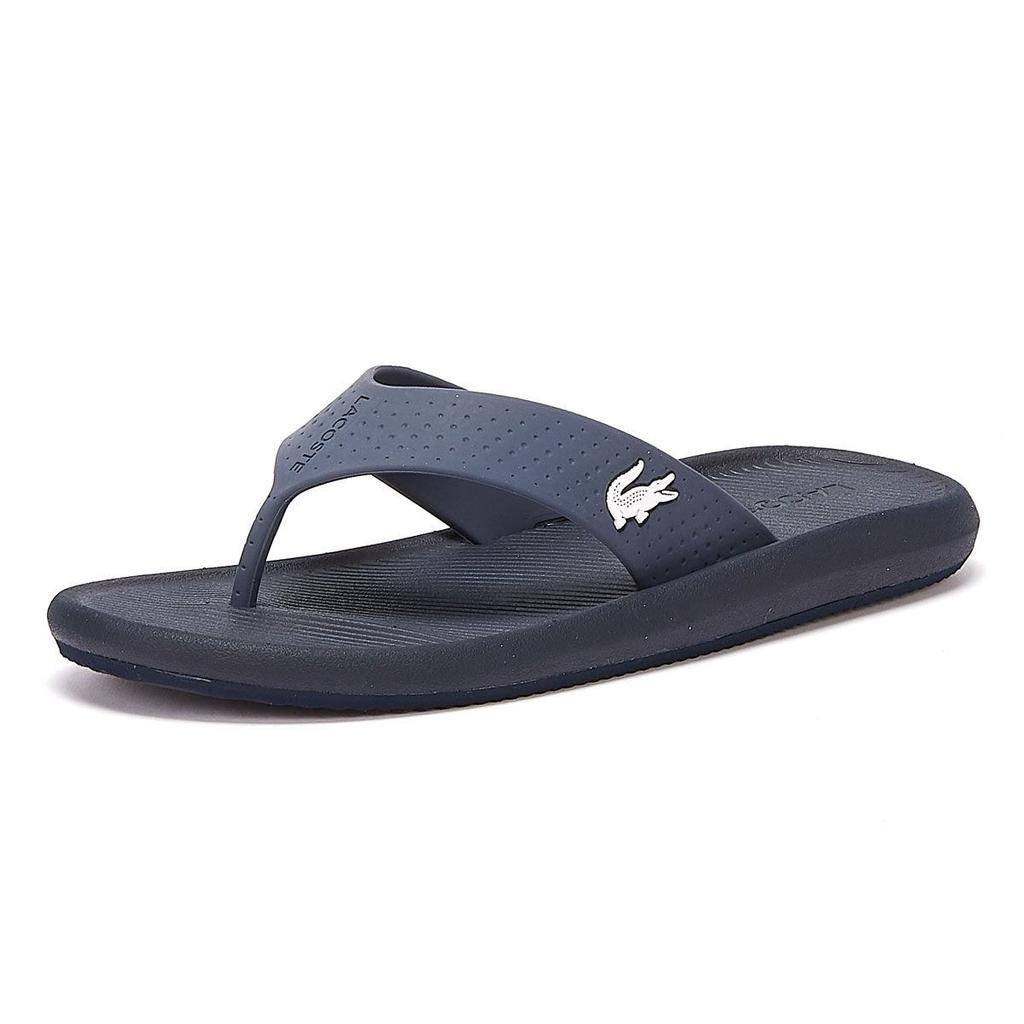 Lacoste Сандалии Croco 219 1 Мужские темно-синие/белые шлепанцы