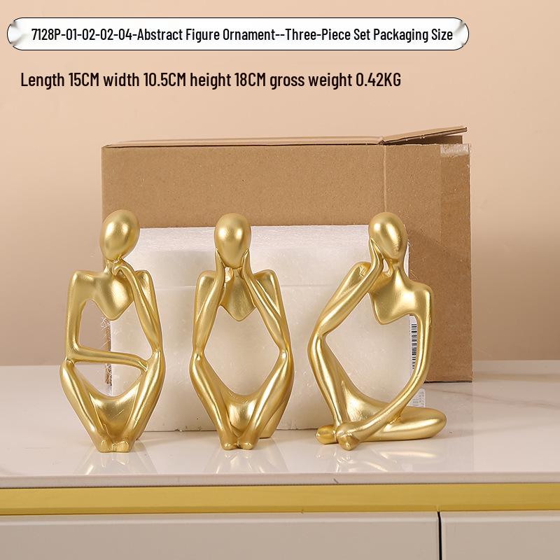 Набор смоляных мини-фигурок в сидячей позе для украшения дома и офиса