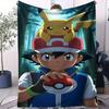 Vibrant Neon Pikachu Flannel Blanket Soft Warm Fleece Throw For Home Decor Sofa Bed Cover Travel Camping Shawl Pokémon Fans Gift