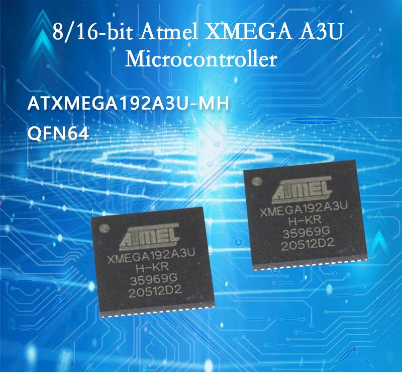 ATXMEGA192A3U-MH Atmel QFN64 Microcontroller Processor