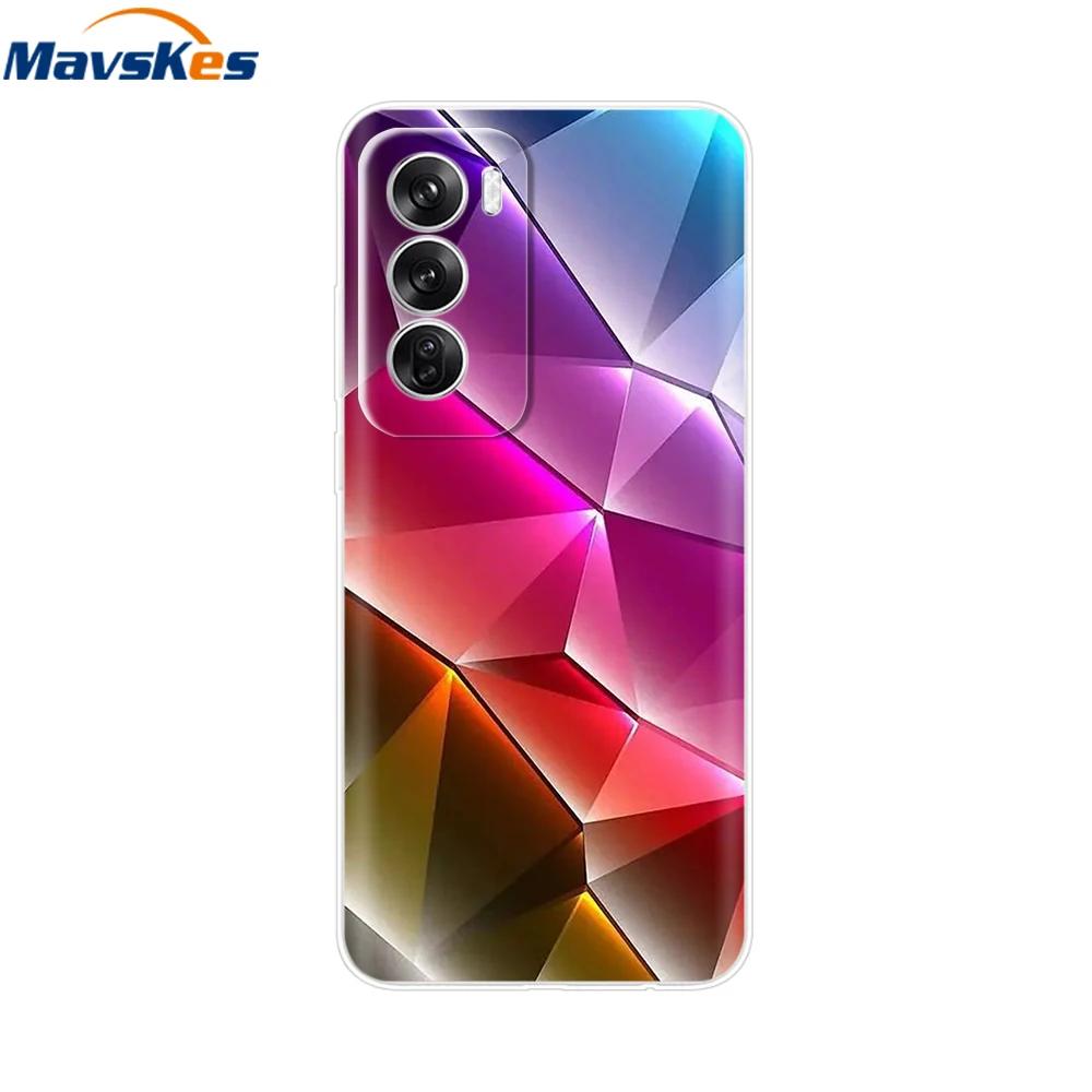 Чехол для OPPO Reno 12 Pro 5G Модный Цветочный Силиконовый Чехол для Телефона Для OPPO Reno 12 Чехол Reno12 Pro Бампер 2024 Мягкий Черный ТПУ Fundas