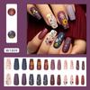 Носите ногти Jumping Color Retro Matte Flower Stripe Универсальный Нежный Съемный Маникюр для ногтей 24 шт.