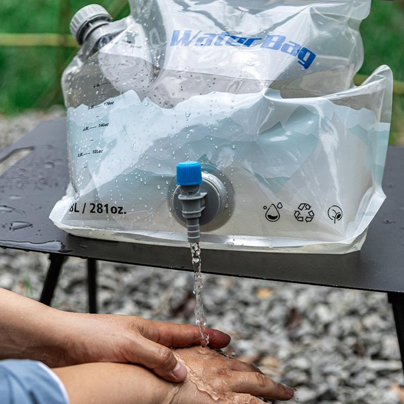 8 л Сумка для воды для кемпинга с краном Портативный контейнер для воды Складной резервуар для хранения воды Канистра для переноски для улицы Водный мешок для кемпинга