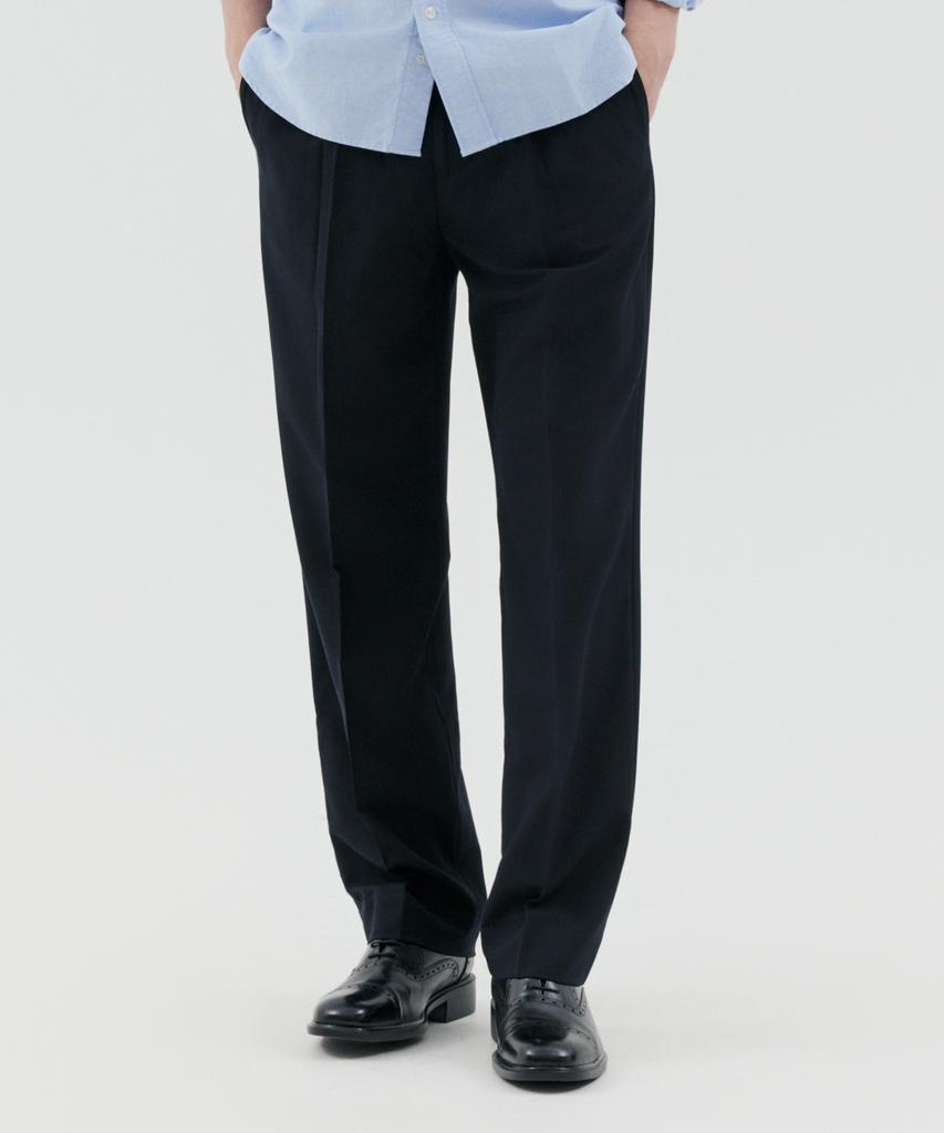 TRADCLUB Core 3-Button Comfort Casual Setup Suit Single-Pleat Pants (Black)