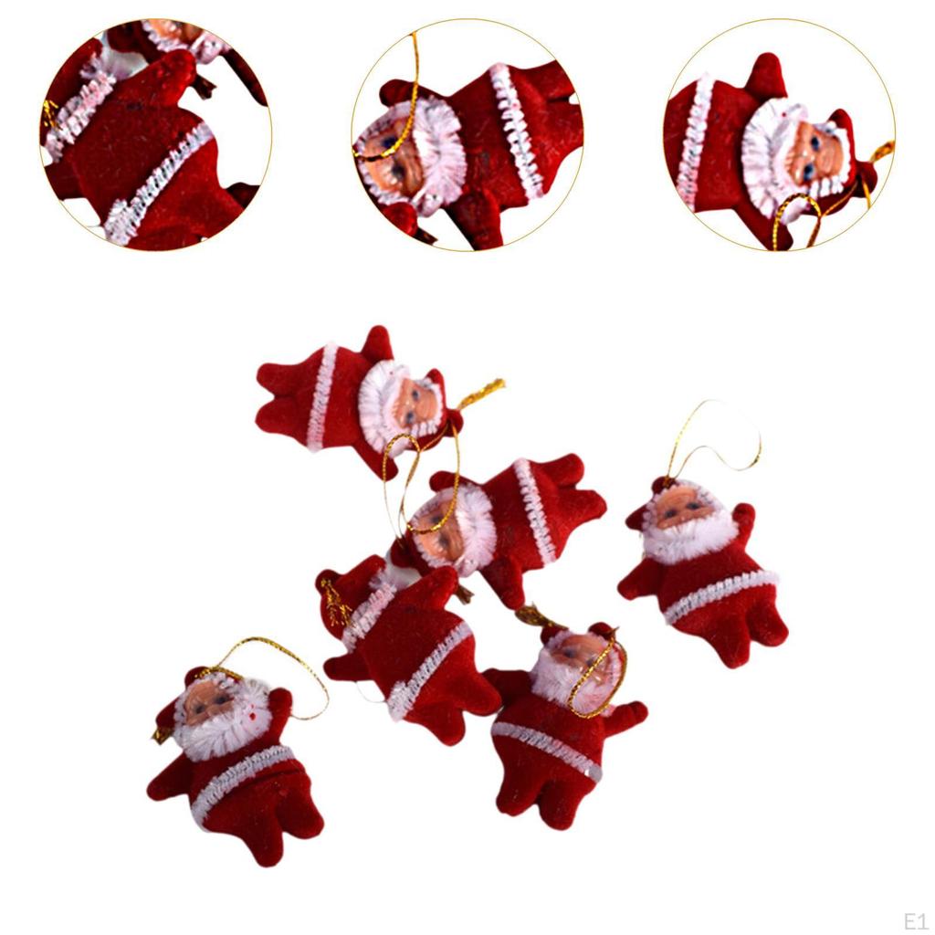6x Мини Санта Рождественские украшения Подвесные подвески для вечеринки Декор Рождество на день рождения