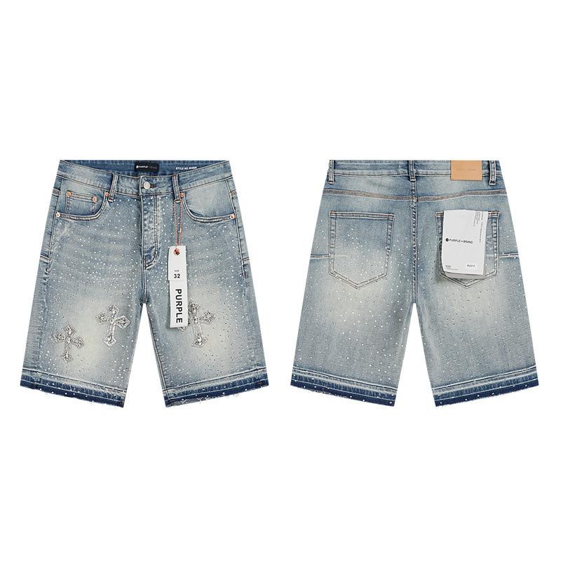 Модный бренд PURPLE BRAND JEANS Европейские и американские уличные свободные универсальные джинсовые шорты для мужчин и женщин