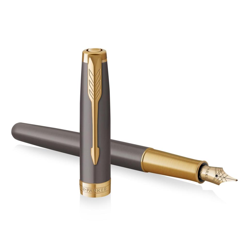 PARKER Sonnet Grey GT Fountain Fine 18K Gold Gift Premium Authentic Product Number 2213780 Pen, Nib, Nib, Boxed, Quality, Imported,