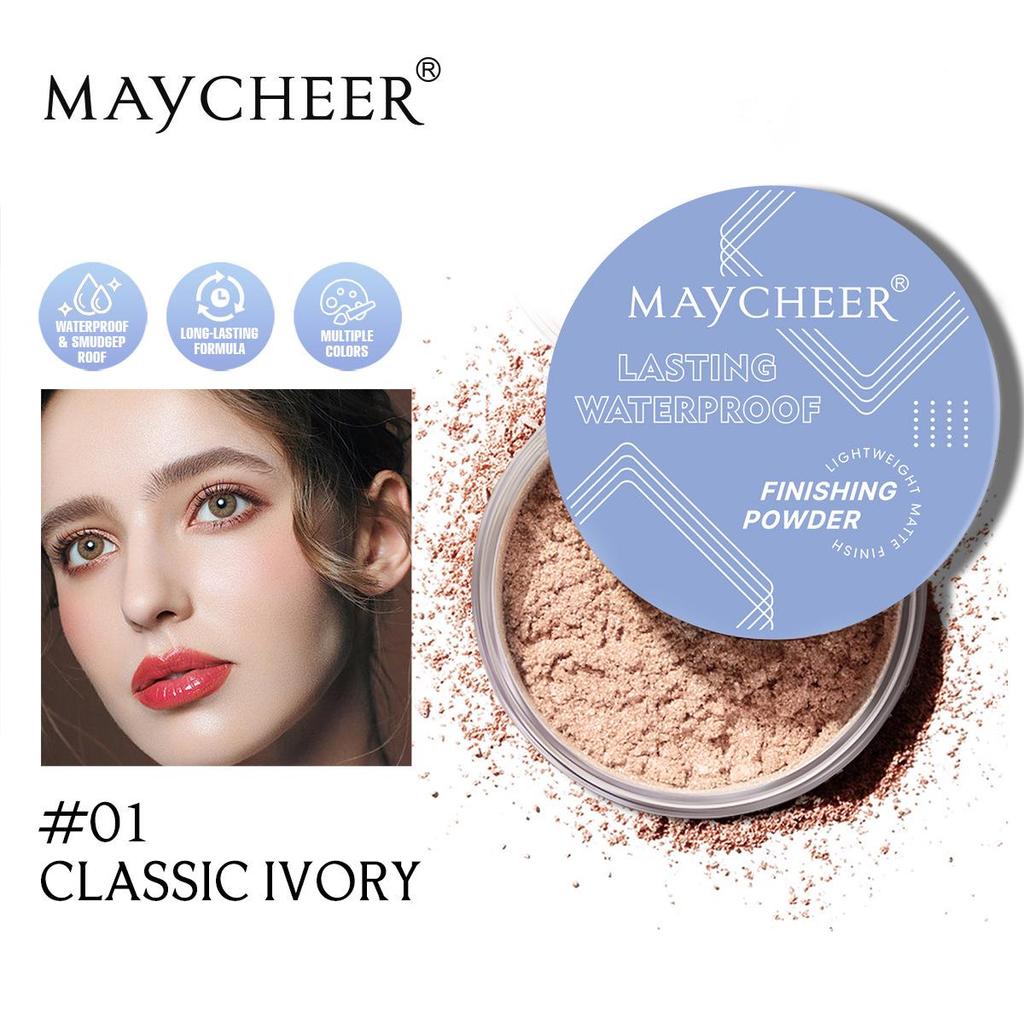 MAYCHEER Стойкая водостойкая рассыпчатая пудра для естественного контуринга, маскировки и осветления без скатывания.