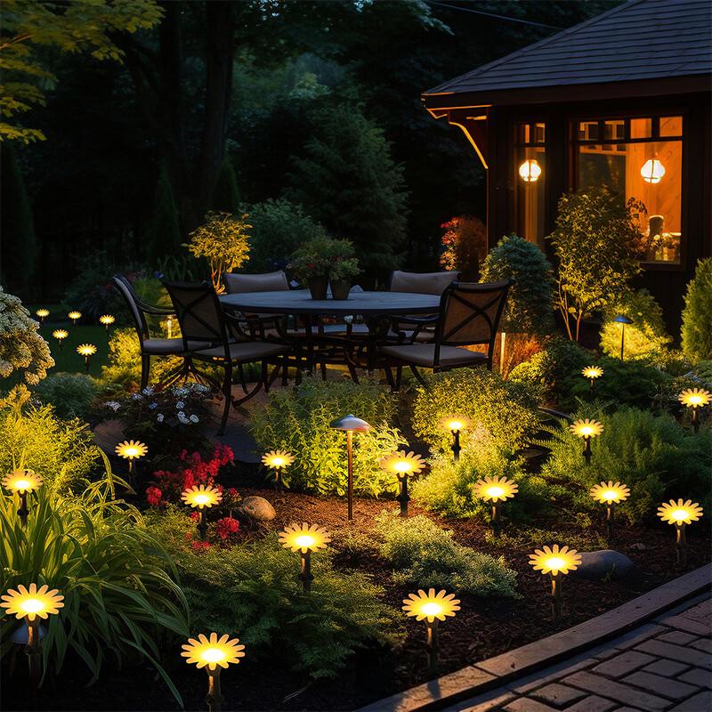 Enpufike LED Solar Sunflower Garden Stake Light
