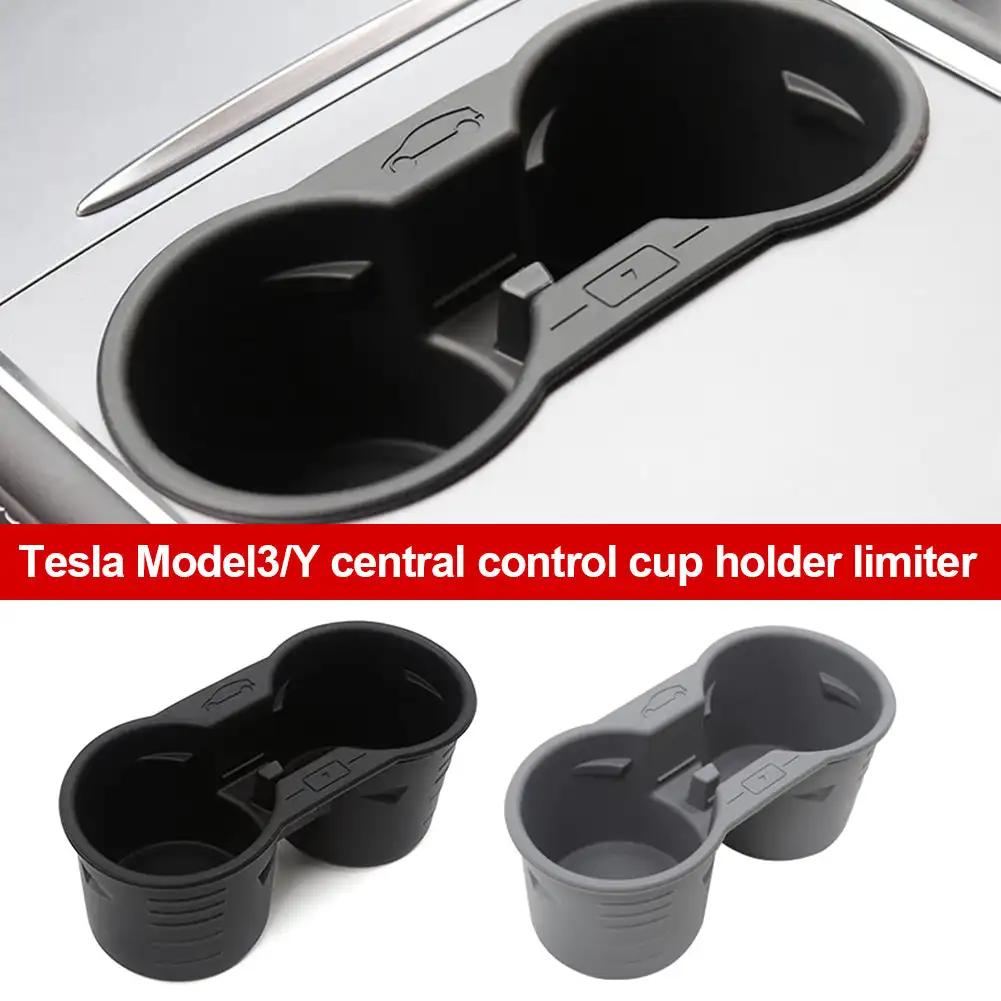 2024 Подстаканник для Tesla Model 3 Y Аксессуары для интерьера Центральная консоль Нескользящий силиконовый вкладыш для стакана с водой Держатель для телефона