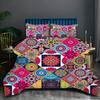 Mandala Pattern Grid 3D Printed Duvet Cover Set Bohemian Style Bedding Set Soft Comfortable Polyester Quilt Cover Set Pillowcase