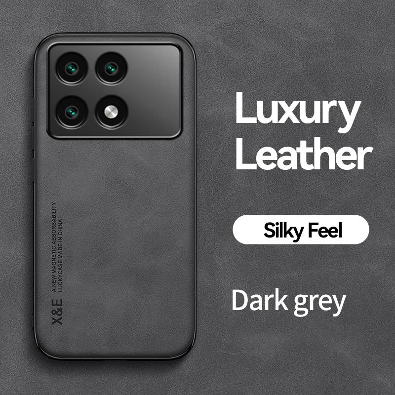 KEYSION Роскошный чехол из искусственной кожи в стиле ретро для Xiaomi POCO F6, мягкий силикон + противоударная задняя крышка для телефона из поликарбоната для Xiaomi POCO F6 Pro