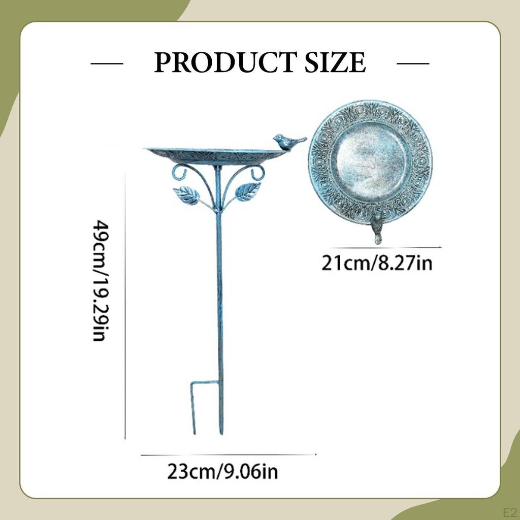 Outdoor Bird Feeder Bath Retro Decorative Weatherproof Water Bowl Birdbath for Garden