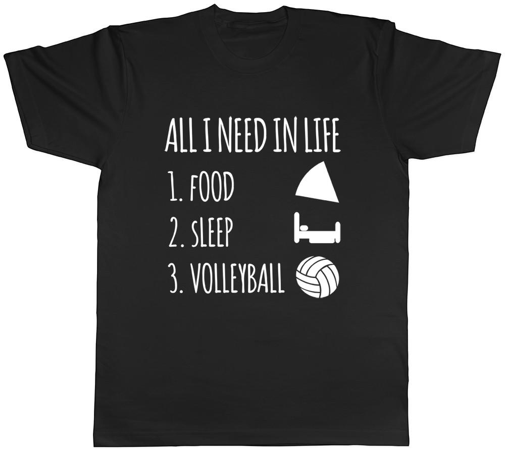 All I Need in Life is Food Sleep Volleyball Unisexs Unisexs Ladies TShirt
