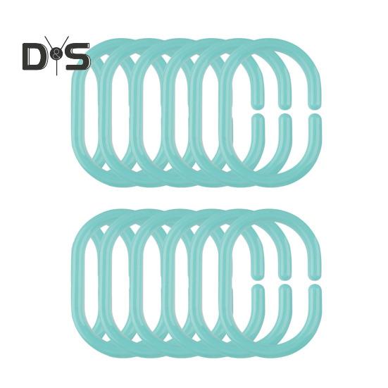 12 шт. крючков для душевой занавески, прочный универсальный держатель для душевой стойки в форме буквы С, аксессуары для штор в ванной комнате