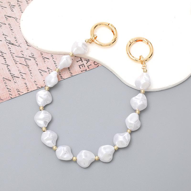 Модный женский чехол для телефона DIY с жемчужной цепочкой и подвеской из кристалла против падения