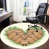 1pc Capybara Family Chair Carpet for Office, Soft Flannel Throw Mat, Perfect for Office, Holiday Party Decoration Choice yy260209001