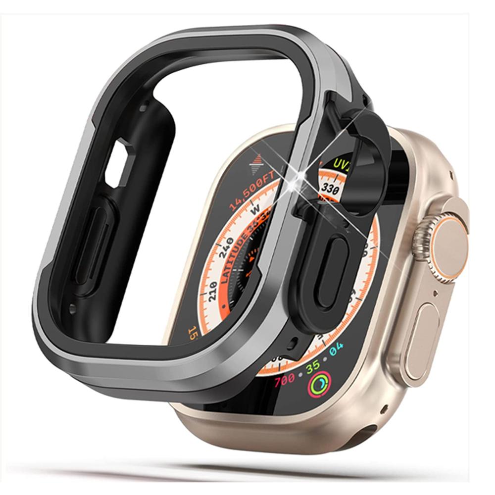 Защитное стекло для корпуса Apple Watch Case Ultra 2 49 мм Алюминиевая рамка из ТПУ iwatch серия 8 9 7 6 5 4 SE 45 мм 41 мм 44 мм 40 мм чехол