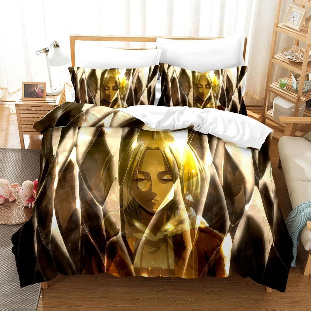 3D Attack On Titan Bedding Set Single Twin Full Queen King Size Attack On Titan Bed Set Children Kid Bedroom Duvet Cover Sets
