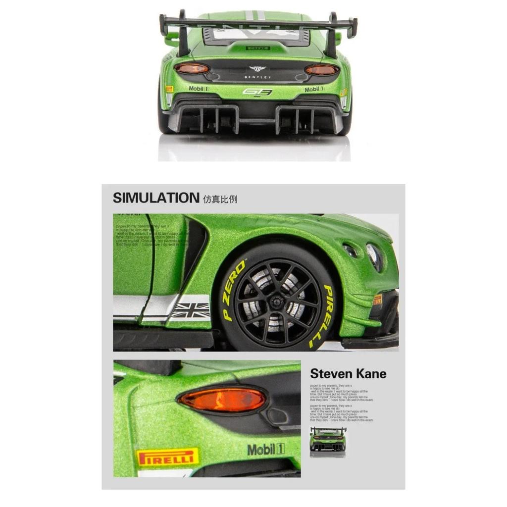 1/32 гоночный автомобиль Bentley GT3, литой под давлением, модель автомобиля из металлического сплава, со звуком и светом, коллекция детских игрушек, подарки E13