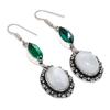 Natural Moonstone, Diopside 925 Sterling Silver Jewelry Earring 2.40" I6O73