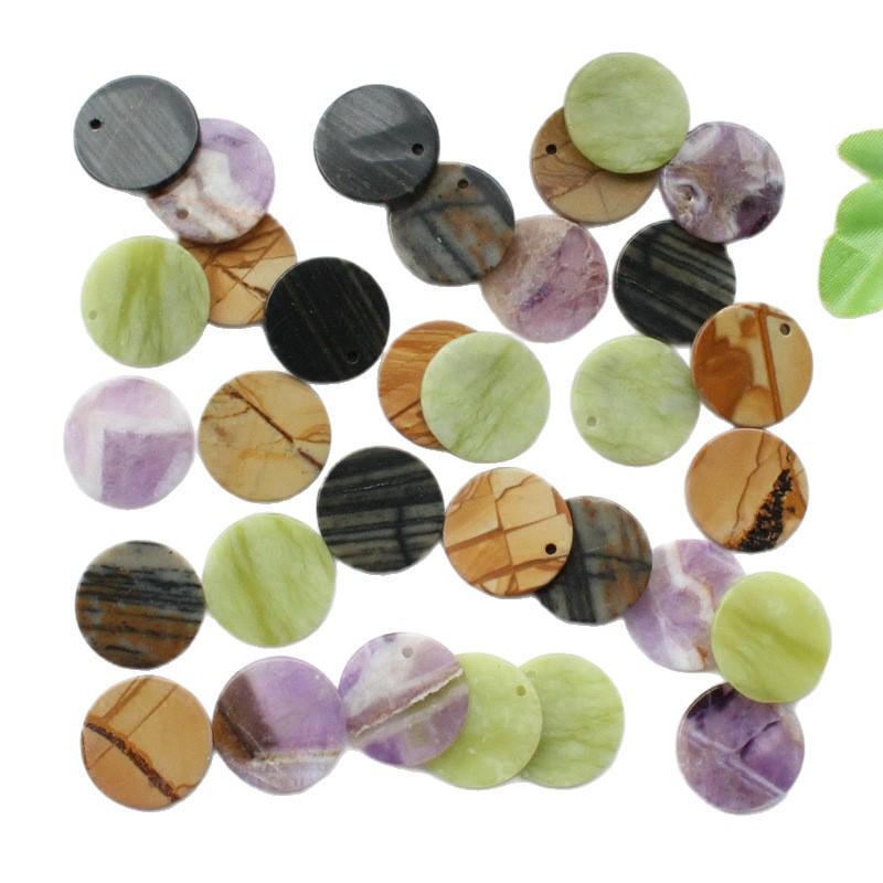 20mm Purple Amethyst Agate Jasper Hairpin Sticker for DIY Jewelry Making